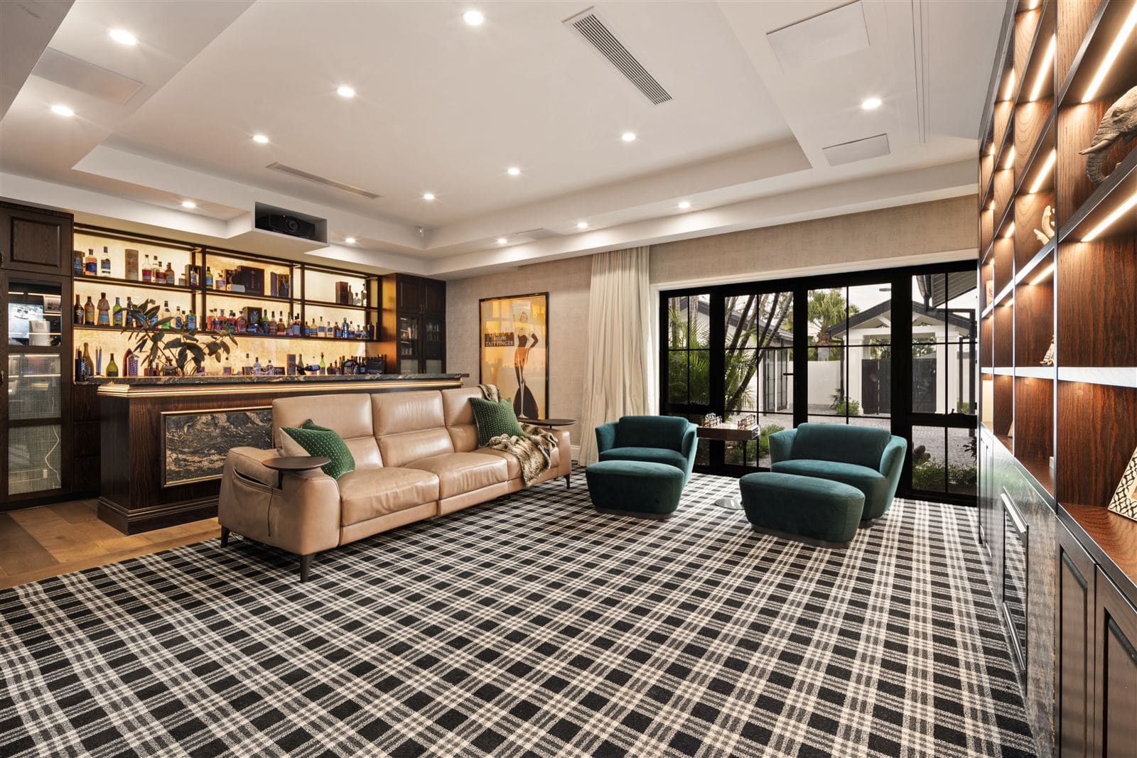 Wool carpet and a stair runner in a waterfront home