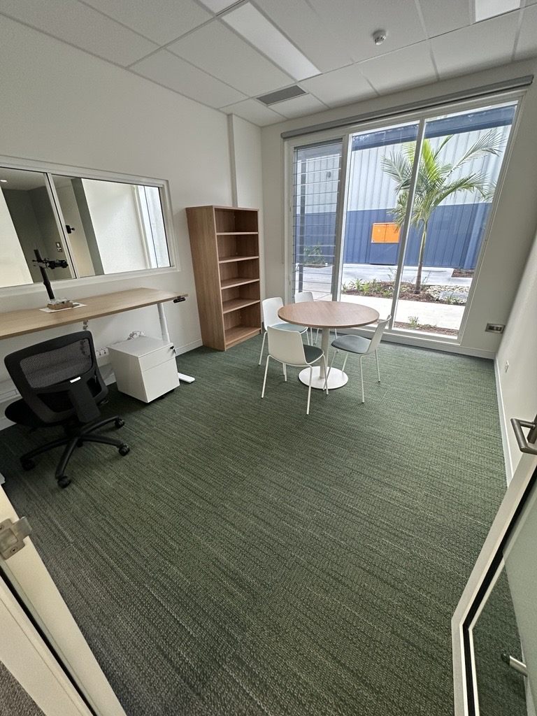 Meeting room with durable commercial carpet tiles