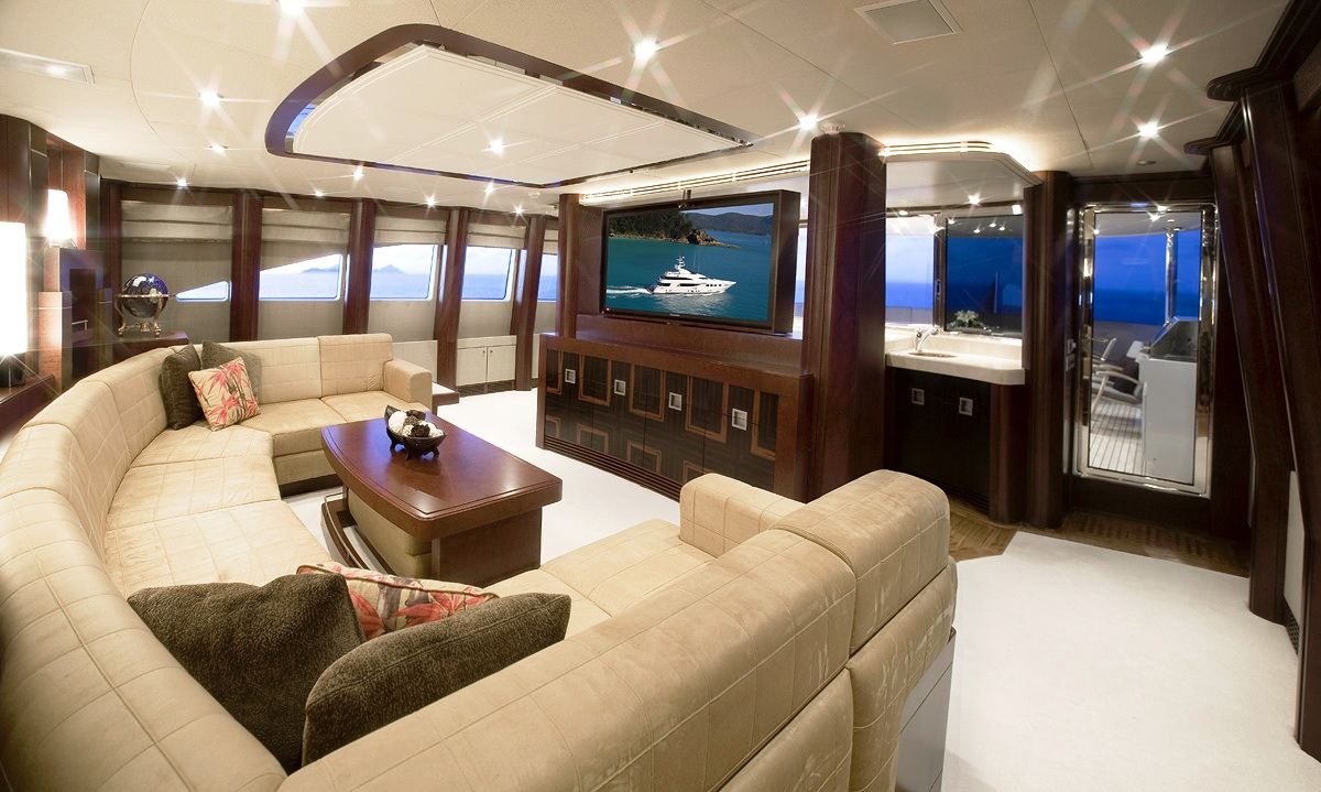 Superyacht upper deck lounge carpet