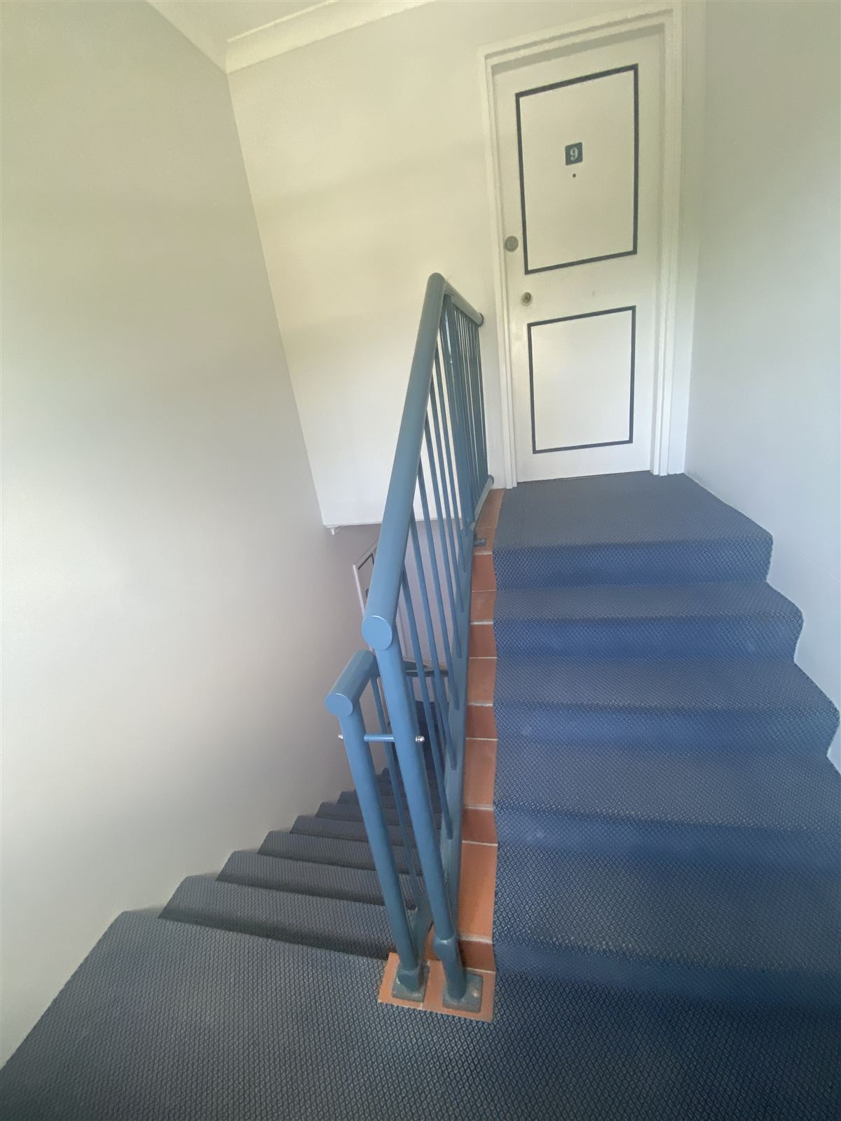 Apartment building stairwell carpet
