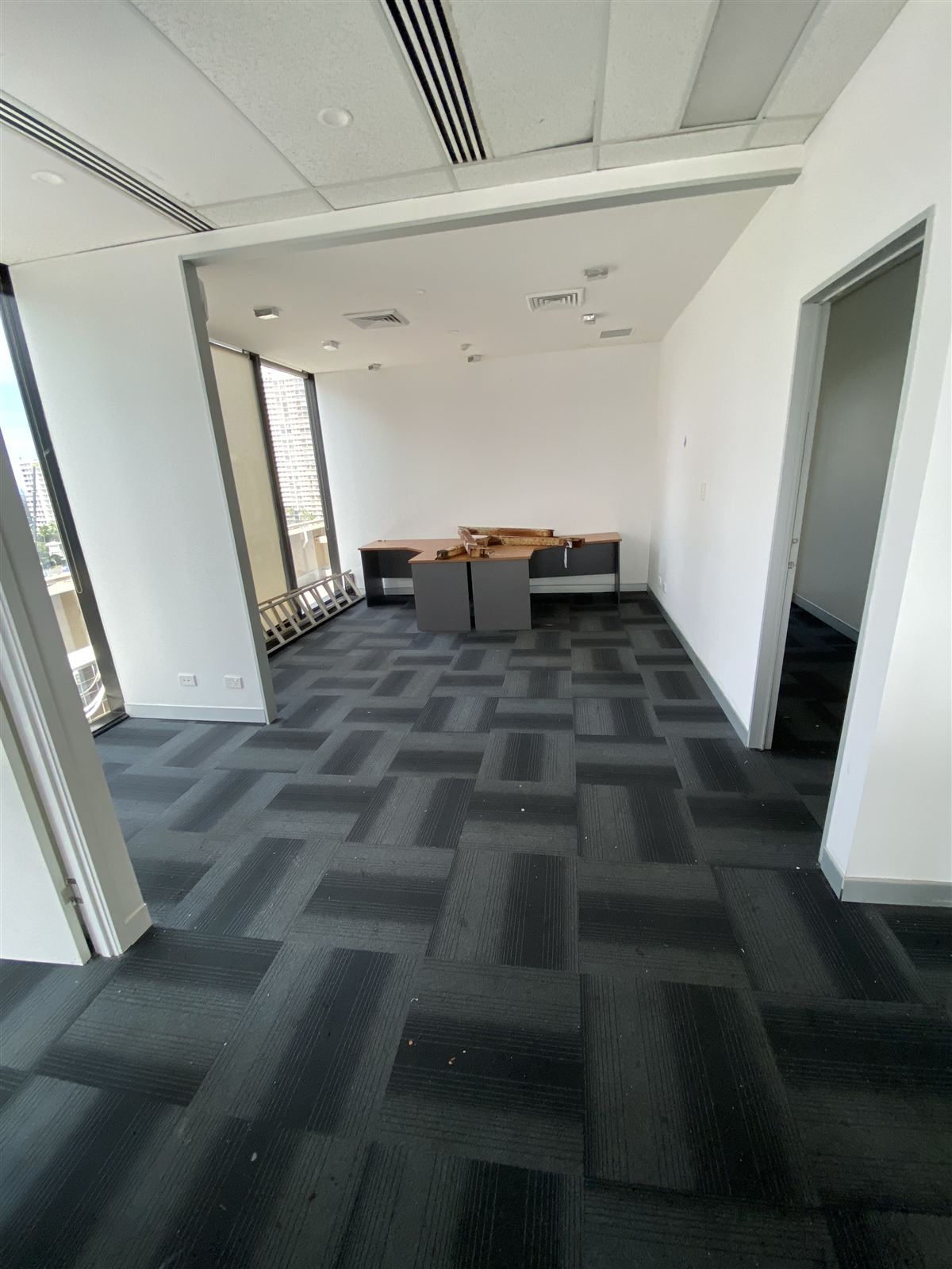 Office fit-out with patterned carpet tiles