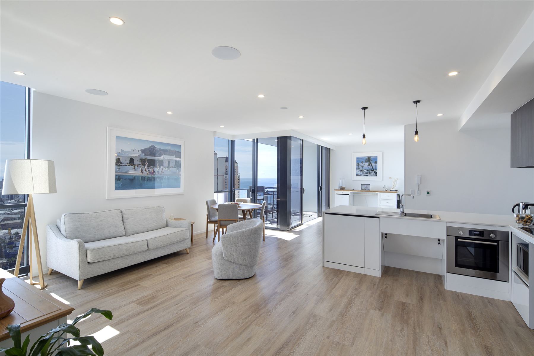 Luxury vinyl plank in a beachfront apartment