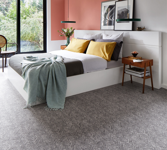 layered herringbone traditional patterned carpets